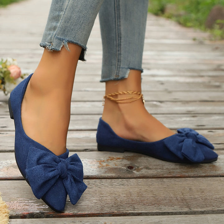 Damen Ballerinas mit modischer Schleifenapplikation und bequemem Fußbett