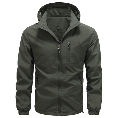 Herren Atmungsaktive ultraleichte Wind- und Regenjacke mit Mesh-Innenfutter und verdeckter Brusttasche Nord Taschen