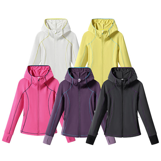 Damen Leichte Softshell-Kapuzenjacke mit ergonomischen Kontrastnähten und Daumenloch Nord Taschen