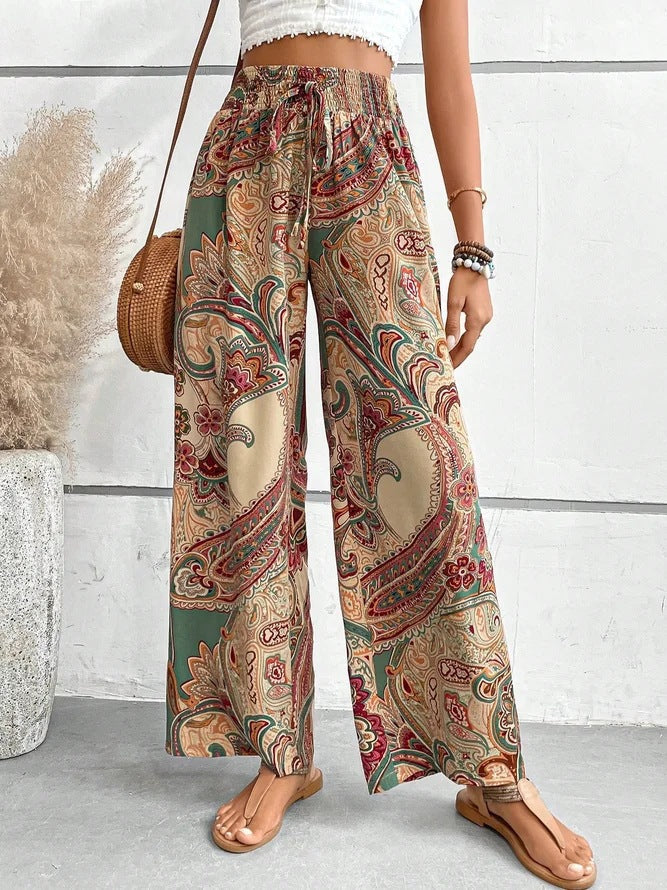 Damen Weite Hosen mit paisley Muster