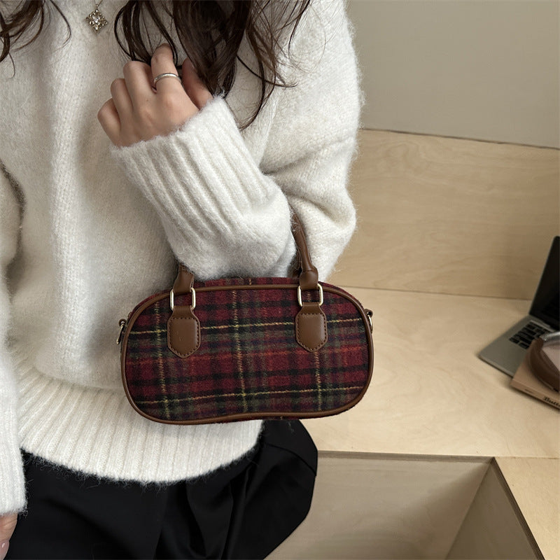 Damen modische Schultertasche im Karodesign Nord Taschen