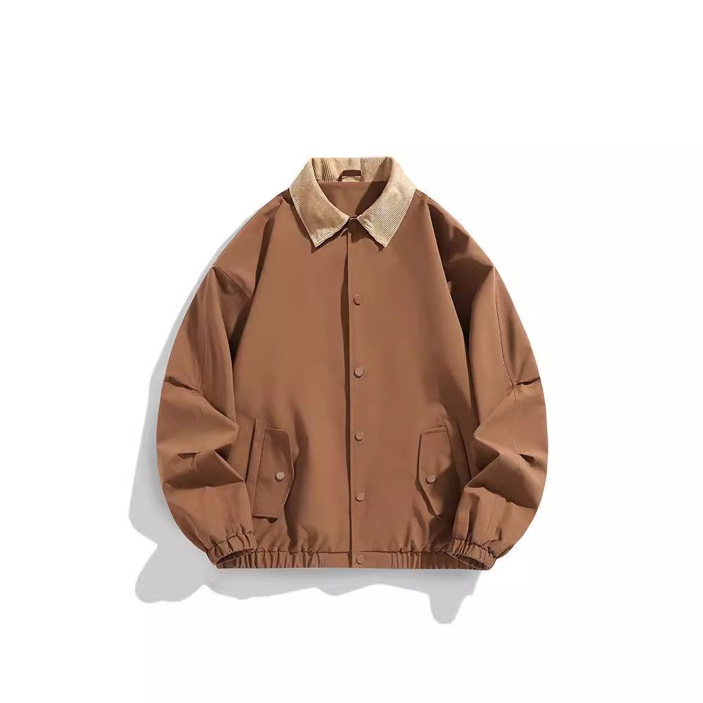 Herren Oversized Blouson mit Cordkragen, Druckknopfverschluss und Pattentaschen Nord Taschen