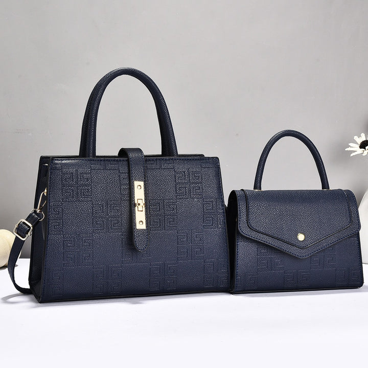 Damen Handtaschen-Set mit edler Prägung und abnehmbarer Clutch Nord Taschen