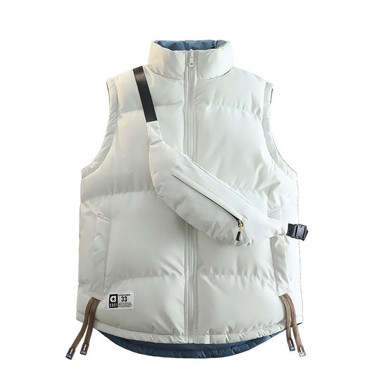 Damen Moderne gesteppte Outdoor-Weste mit integriertem Gürteltaschen‑System und hohem Stehkragen Nord Taschen