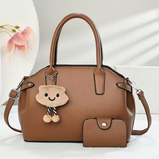 Damen modische Handtasche mit abnehmbarem Zubehör und kreativem Anhänger Nord Taschen