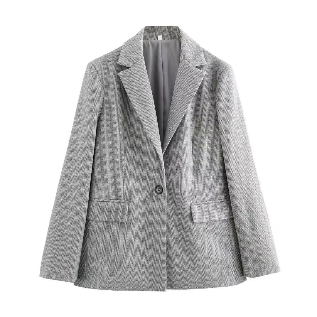 Damen Klassischer Blazer mit strukturiertem Stoff Nord Taschen