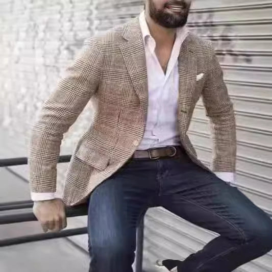 Herren eleganter Leinenblazer mit schmalem Schnitt - Vittorelli