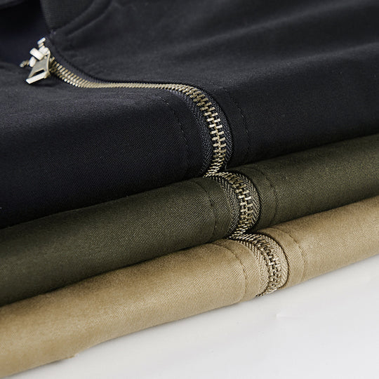Herren Canvas-Bomberjacke im Utility-Fieldstil mit Ärmeltasche, Pattentaschen und geripptem Bund Nord Taschen