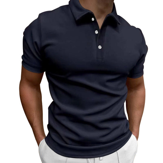 Herren nan schlank geschnittenes Stretch-Poloshirt mit Kentkragen und elastischem Saum Nord Taschen