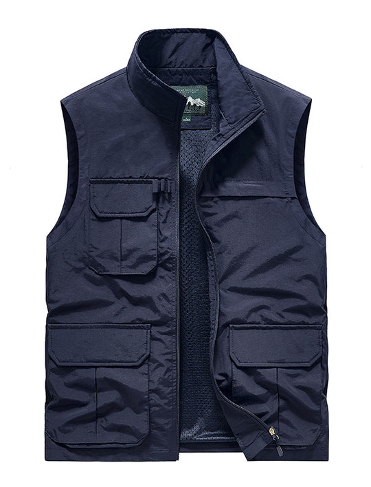Herren Leichte Reise-Utility-Weste mit Mesh-Innenfutter und Mehrfachtaschen Nord Taschen
