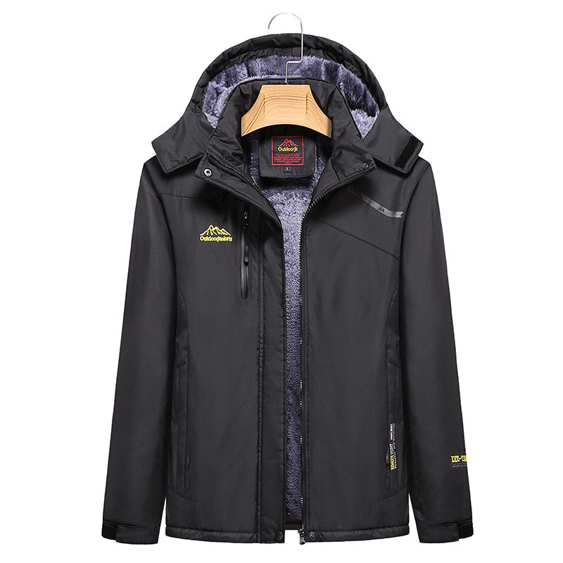 Damen Wattierte Winterjacke mit Fleece‑Innenfutter, abnehmbarer Kapuze und wasserdichter Softshell-Außenlage Nord Taschen