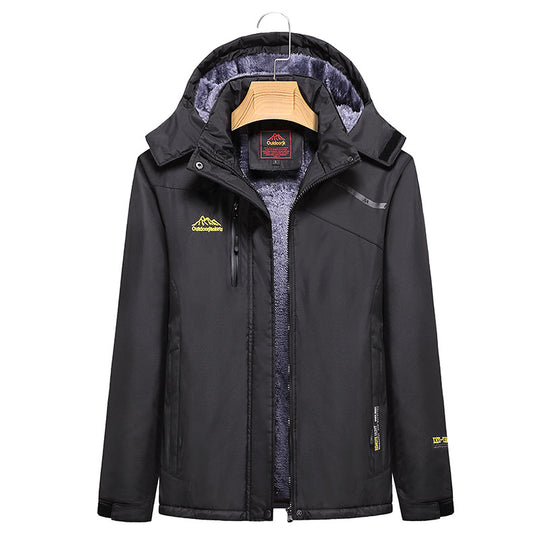 Damen Wattierte Winterjacke mit Fleece‑Innenfutter, abnehmbarer Kapuze und wasserdichter Softshell-Außenlage Nord Taschen