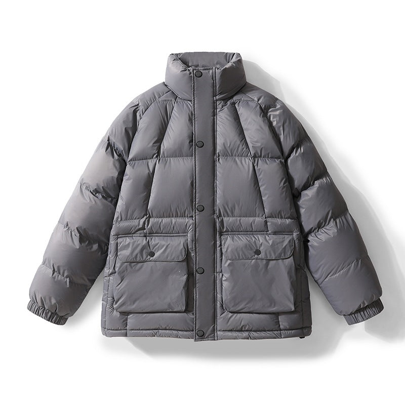 Herren Wattierte Steppjacke mit hohem Stehkragen, Druckknopfblende & großen Pattentaschen Nord Taschen