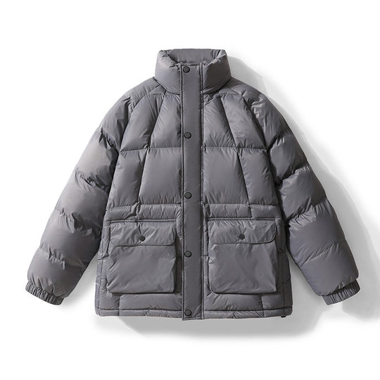 Herren Wattierte Steppjacke mit hohem Stehkragen, Druckknopfblende & großen Pattentaschen Nord Taschen