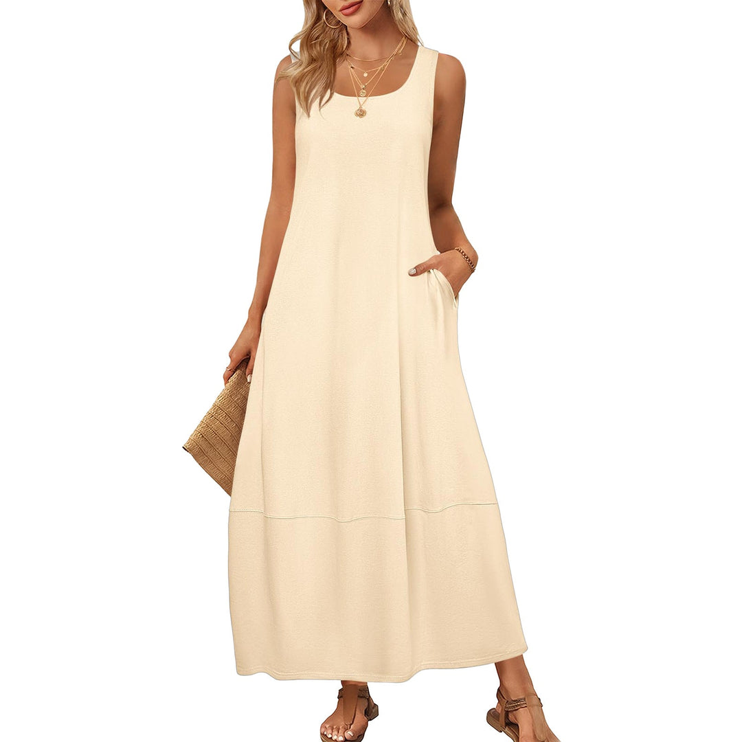 Damen Maxikleid im entspannten Schnitt mit praktischen Taschen