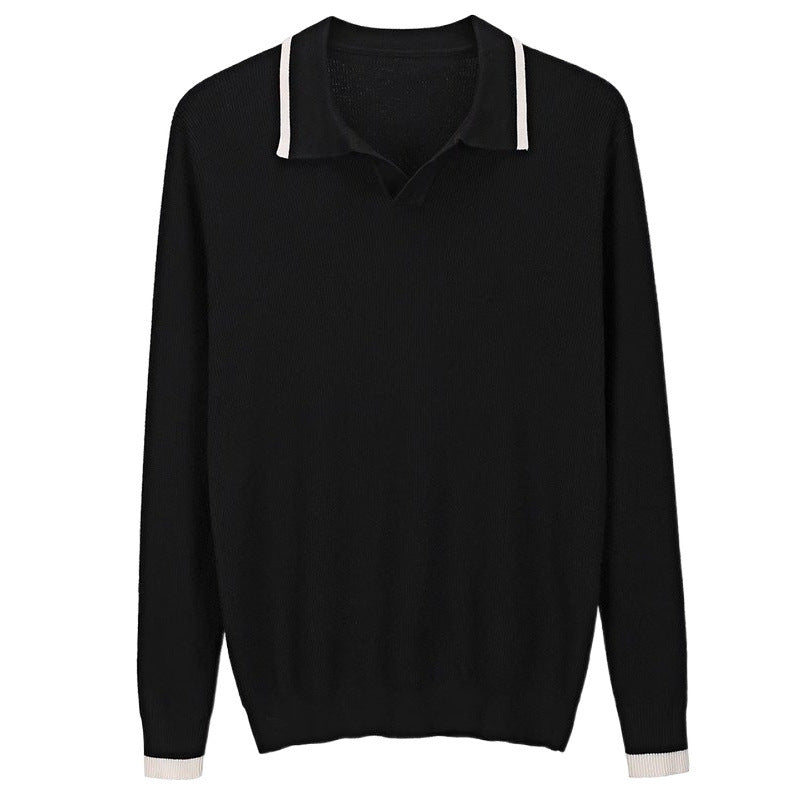 Herren Modisches Strickpullover mit Polokragen Nord Taschen