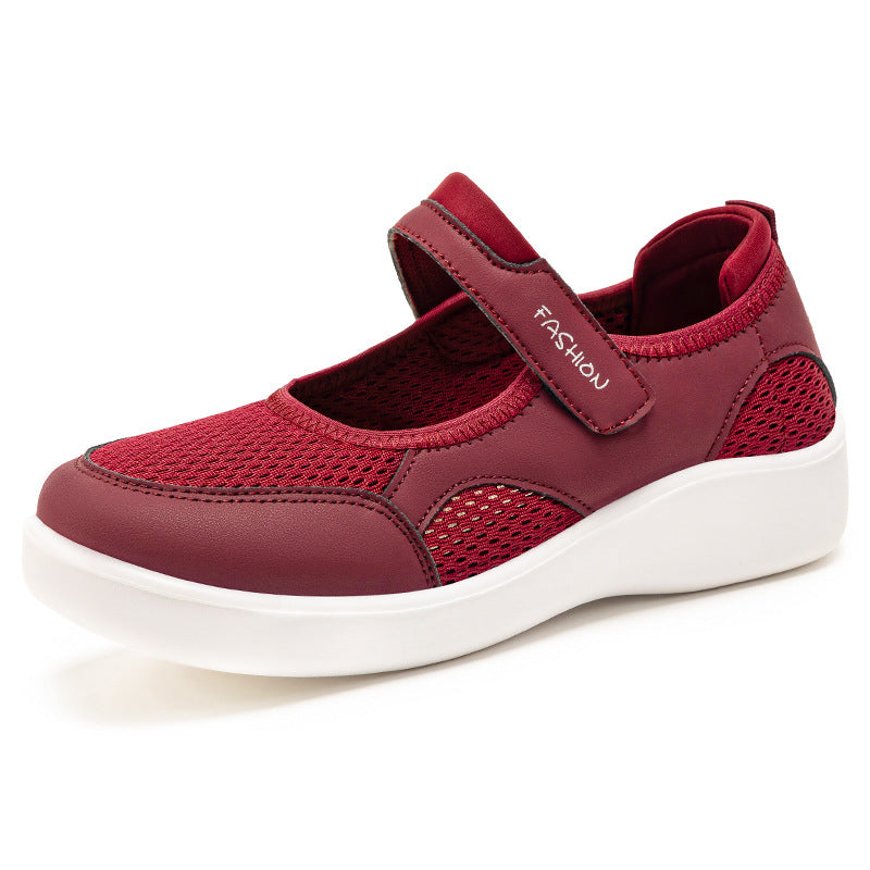 Damen Atmungsaktive Fitness-Sneaker mit verstellbarem Klettverschluss