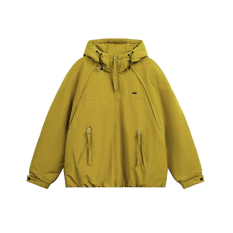 Unisex Oversized Kapuzen-Winterjacke mit wasserabweisender Wattierung und Kordelzug Nord Taschen