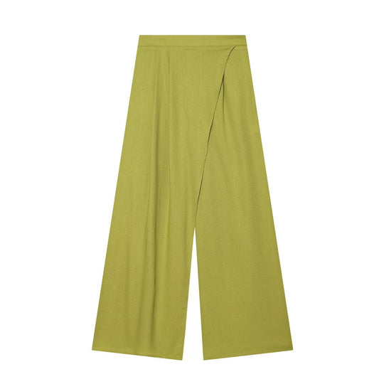 Damen Weite High-Waist Culotte mit Wickeloptik und ausgestelltem Bein Nord Taschen