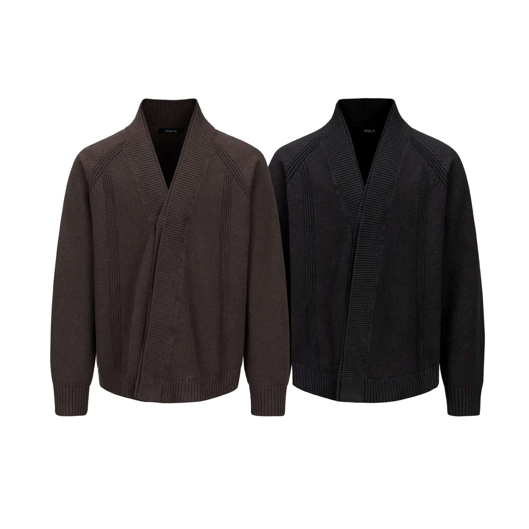 Herren Grobstrick-Cardigan mit Schalkragen und Rippenbündchen Nord Taschen