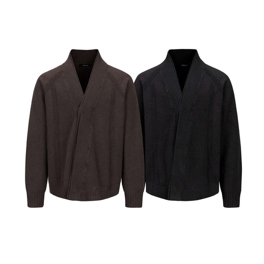Herren Grobstrick-Cardigan mit Schalkragen und Rippenbündchen Nord Taschen