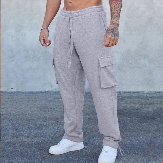 Herren Cargo-Sweathose im Relaxed-Fit mit großen Klappentaschen und Kordelzug Nord Taschen