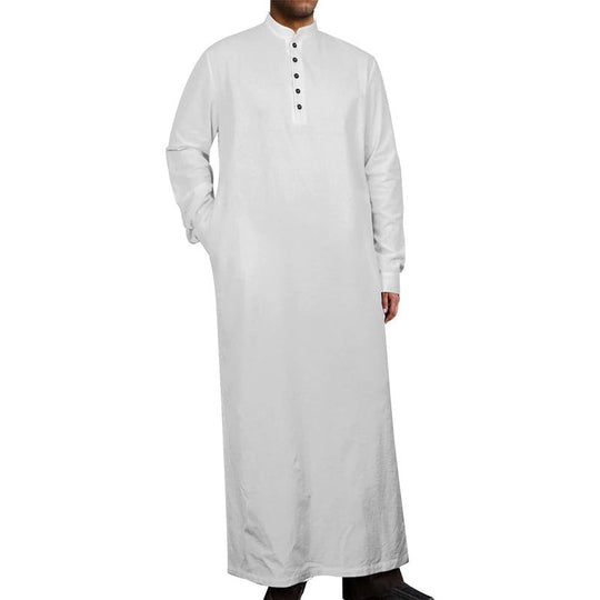 Herren moderner Kaftan mit Knopfleisten-Design und weichem Baumwollmaterial Nord Taschen