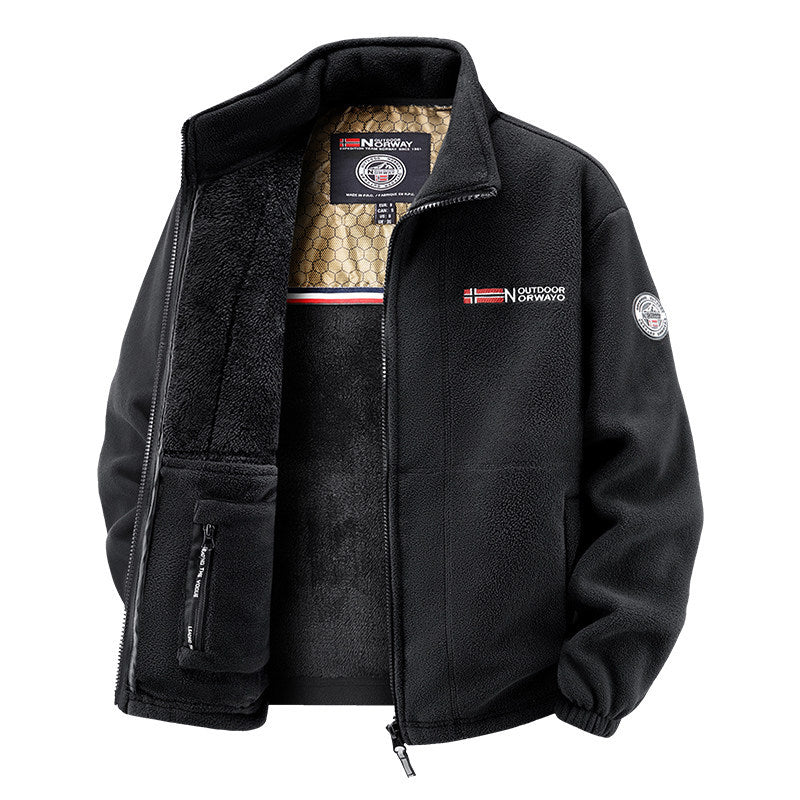 Damen Thermo-Fleecejacke mit wärmendem Teddyfutter, Stehkragen und Reißverschlusstaschen Nord Taschen