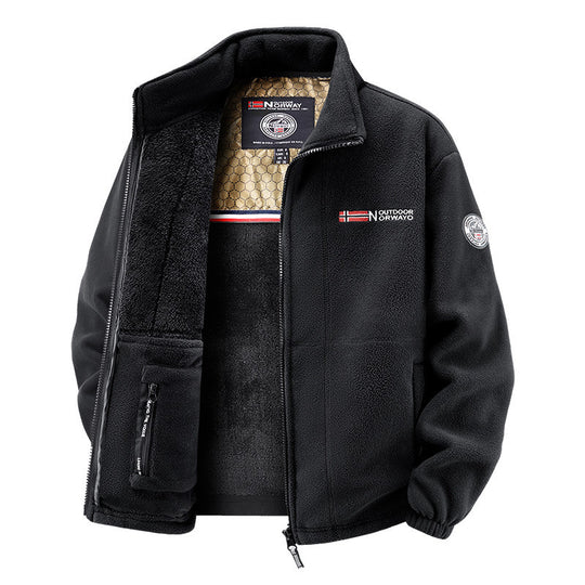 Damen Thermo-Fleecejacke mit wärmendem Teddyfutter, Stehkragen und Reißverschlusstaschen Nord Taschen