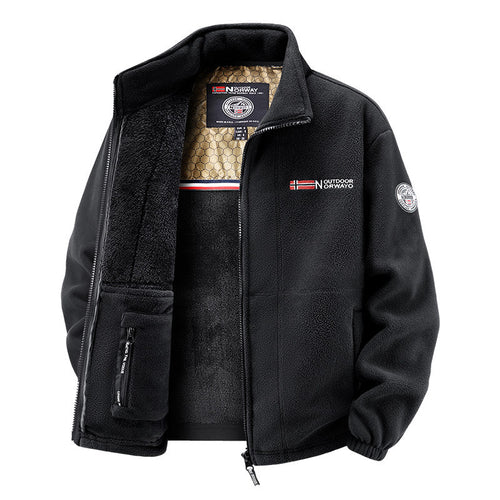 Damen Thermo-Fleecejacke mit wärmendem Teddyfutter, Stehkragen und Reißverschlusstaschen Nord Taschen