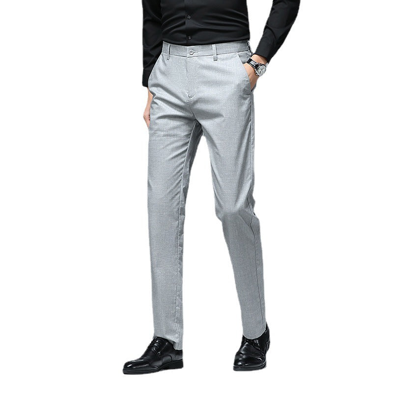 Herren Schmale Chino-Businesshose mit Bügelfalte und leichtem Stretch Nord Taschen