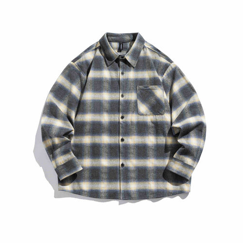Herren Karierte Flanell-Overshirt mit Brusttasche Nord Taschen