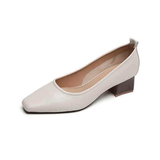 Damen modische Komfort-Pumps mit rechteckiger Spitze und Blockabsatz Nord Taschen
