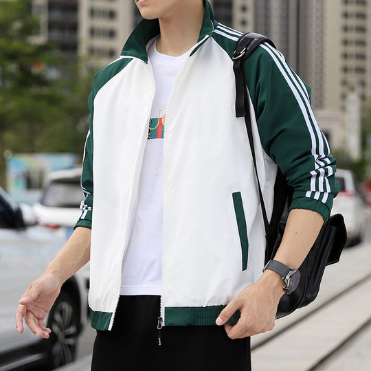 Herren Sportliche Windjacke mit hohen Kragen Nord Taschen