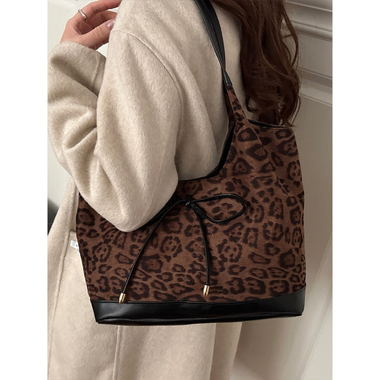 Damen Tote-Tasche mit stilvollem Leopardenmuster und verstellbarem Kordelzug Nord Taschen