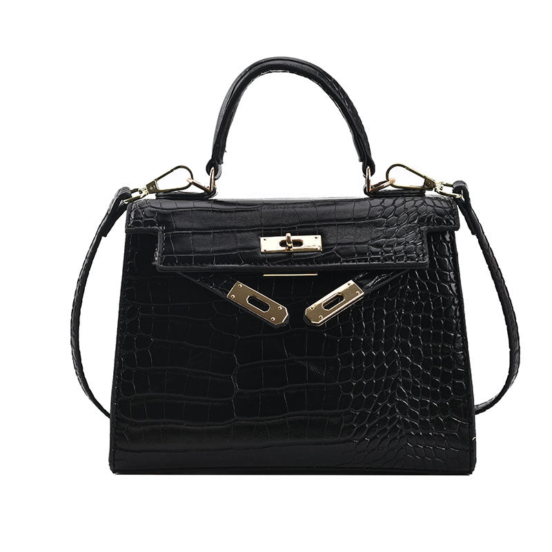 Damen Handtasche im luxuriösen Krokodil-Look mit goldenen Details | Nord Taschen