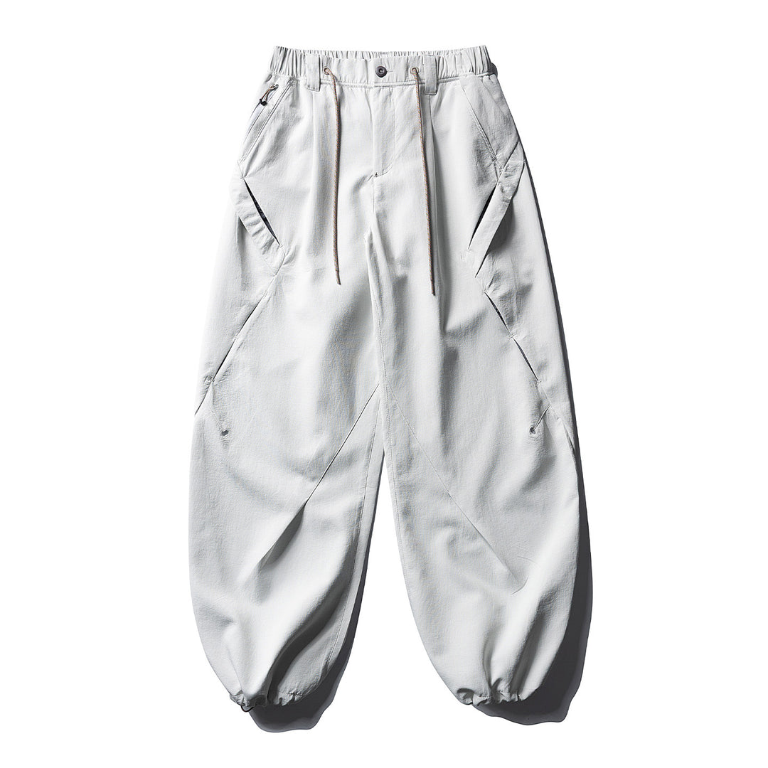 Herren Baggy-Cargohose mit asymmetrischen Eingriffstaschen, Tunnelzugbund und elastischen Knöchelabschlüssen Nord Taschen