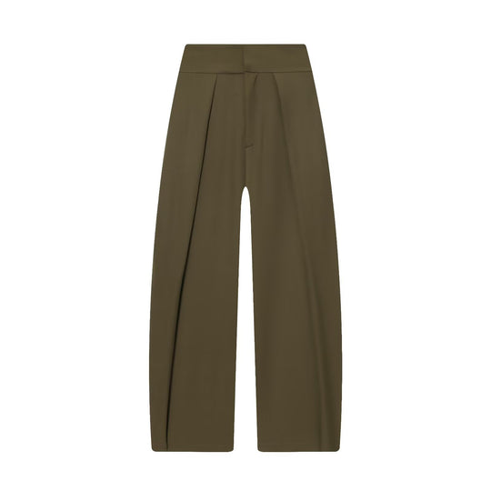 Damen Weite Highwaist-Hose mit Frontfalten und fließender Palazzo-Silhouette Nord Taschen