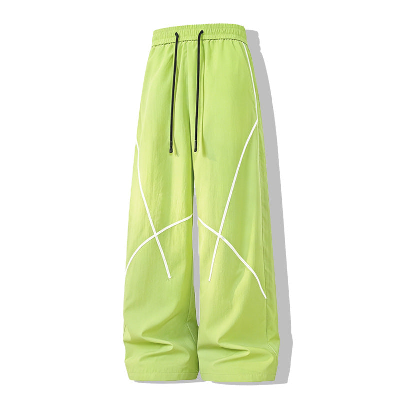 Herren Weite Funktions-Nylonhose mit Kordelbund, reflektierenden Nahtdetails & lässiger Baggy‑Silhouette Nord Taschen