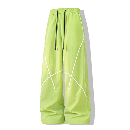 Herren Weite Funktions-Nylonhose mit Kordelbund, reflektierenden Nahtdetails & lässiger Baggy‑Silhouette Nord Taschen
