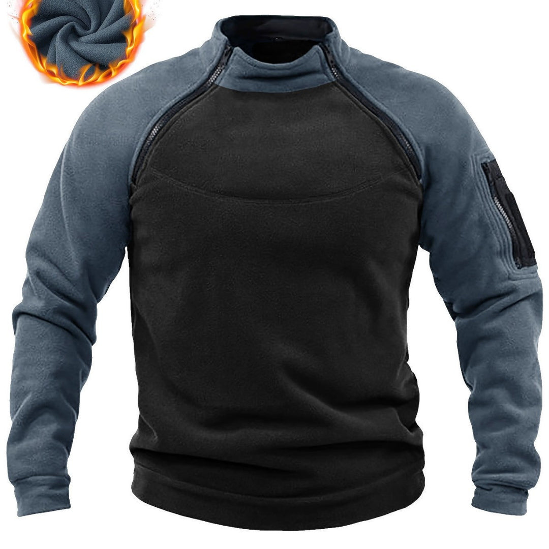 Herren Technischer Fleece-Pullover mit winddichter Frontpaneel und Armtasche Nord Taschen