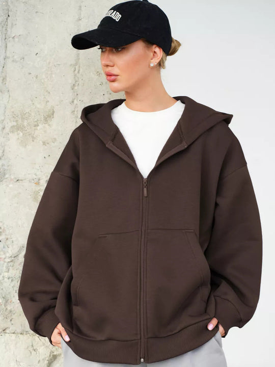 Damen Zip-Hoodie mit lässigem Schnitt und großen Taschen Nord Taschen