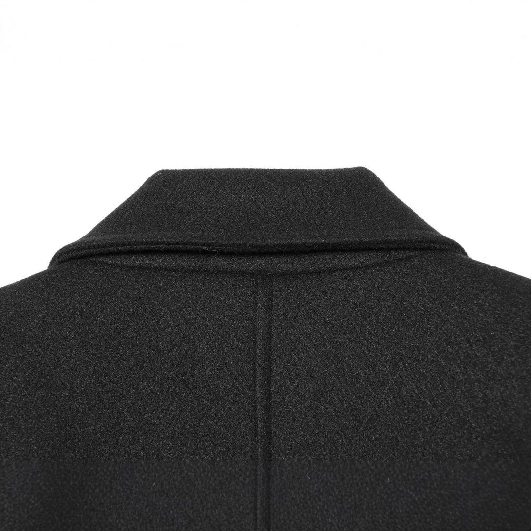 Damen Langer Doppelreihiger Mantel mit schmaler Taillierung und Schalkragen Nord Taschen