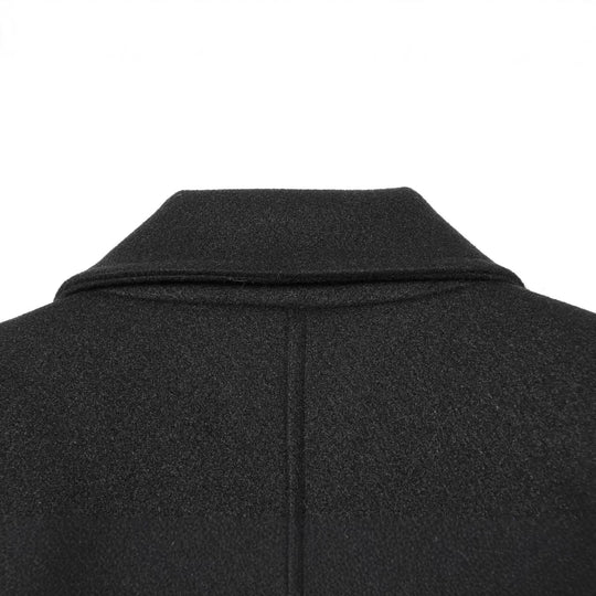 Damen Langer Doppelreihiger Mantel mit schmaler Taillierung und Schalkragen Nord Taschen
