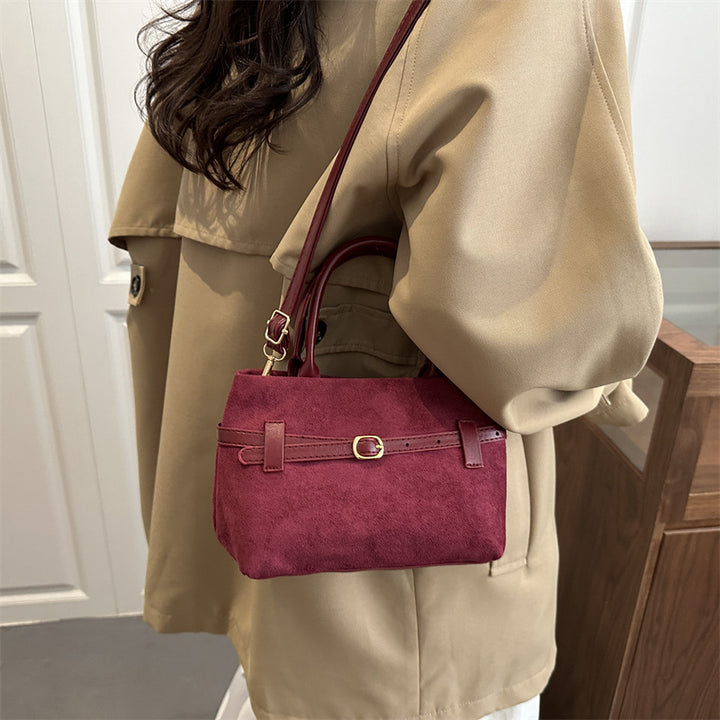 Damen elegante Wildlederhandtasche mit abnehmbarem Schulterriemen Nord Taschen