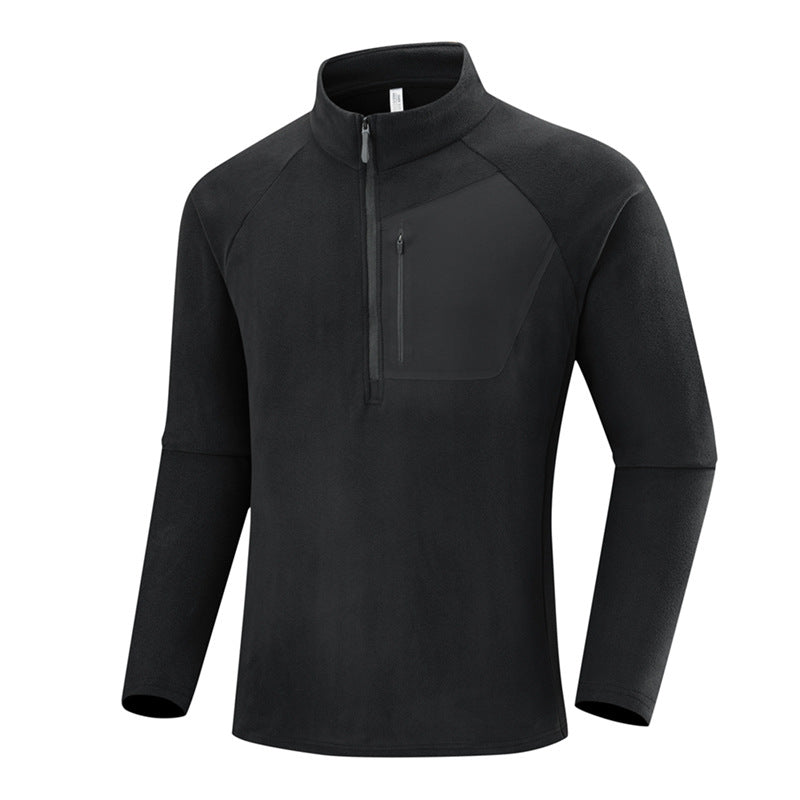 Herren Leichter Performance-Fleecepullover mit Viertel-Reißverschluss und Brusttasche Nord Taschen