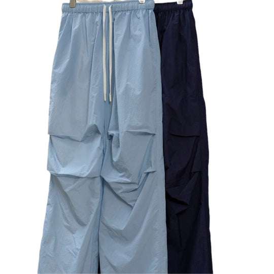 Damen Weite Nylon-Loungehose mit Tunnelzug und elastischem Bund Nord Taschen