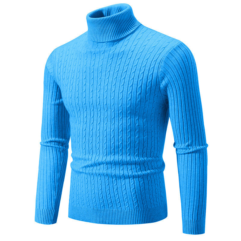 Herren Rollkragenpullover mit Zopfstrick und schlanker Passform Nord Taschen