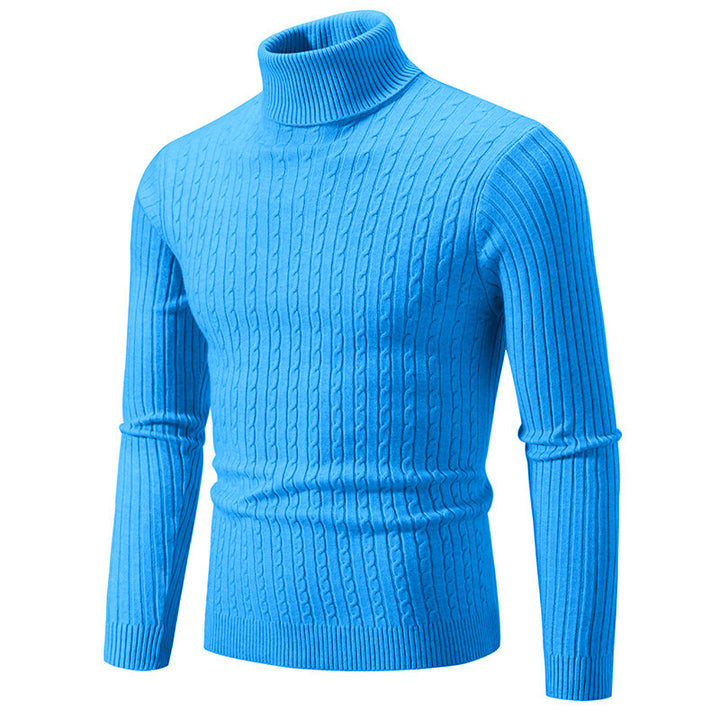 Herren Rollkragenpullover mit Zopfstrick und schlanker Passform Nord Taschen