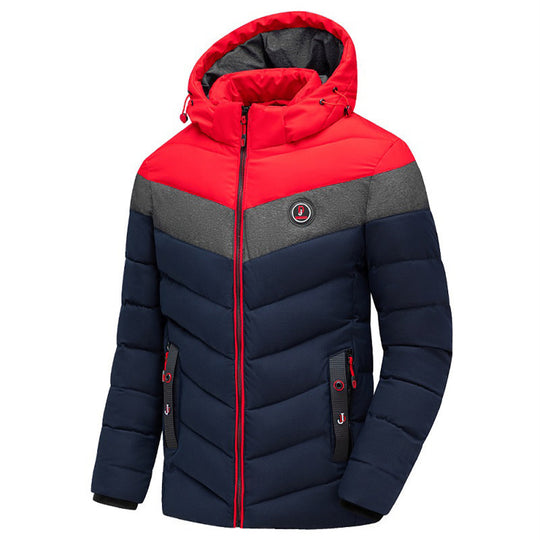 Herren Steppjacke mit Kapuze, Chevron-Steppung und Wetterfester Thermoisolierung Nord Taschen